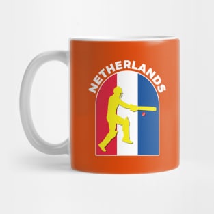 Netherlands Cricket Batsman Netherlands Flag Mug